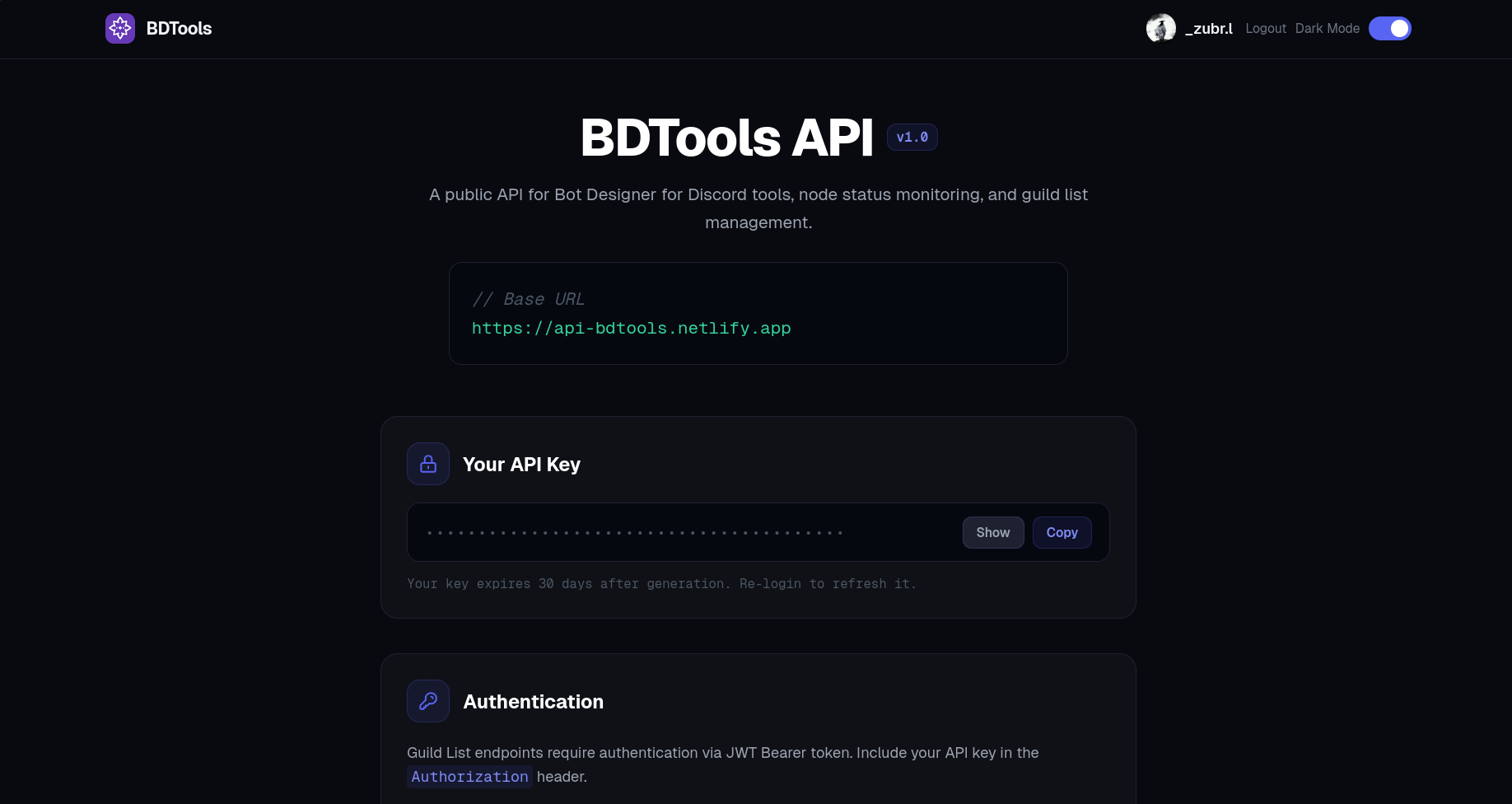 BDTools API